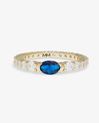 Melinda Maria Womens Maven Ring In Gold Blue Sapphire