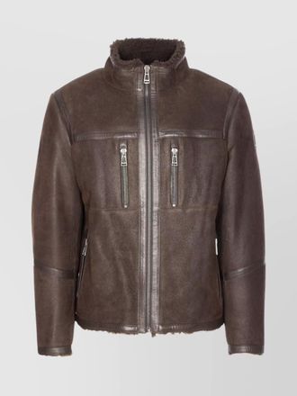 Belstaff tundra shearling jacket high collar