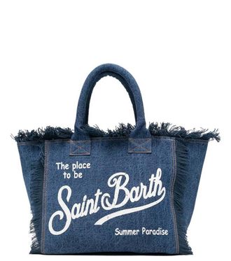 MC2 Saint Barth Denim Logo Large Tote