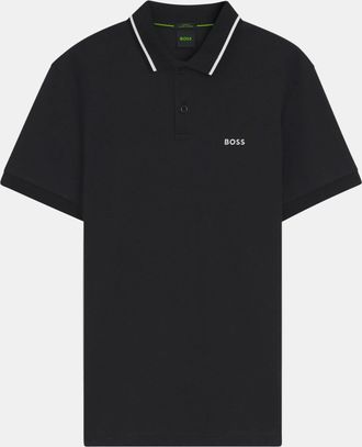 HUGO BOSS Mens Paddy Slim-Fit Polo Shirt in Black Cotton - Size X-Large