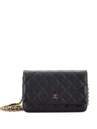 Chanel Wallet on Chain Quilted Caviar crossbody bag - women - Calf Leather - One Size - Black
