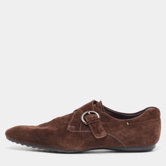 Tod's Tods Brown Suede Monk Strap Derby Loafers