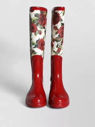 Dolce & Gabbana floral-print rubber knee-high boots