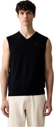 Karl Lagerfeld Mouwloze Gebreide Kleding - Heren - Spencers - Blauw - XL - Katoen - Truien & Vesten