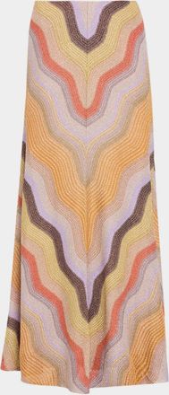 Missoni Metallic Chevron Maxi A-Line Skirt