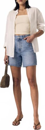 LE JEAN Forget Me Not Frida Short In Indigo
