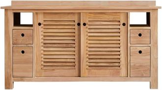 Tikamoon Mueble para lavabo de teca maciza de 145 cm