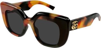 Gucci Vierkante Zonnebril - Dames - Zonnebrillen - Bruin - 50 MM - Accessoires