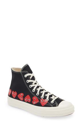 Comme Des Garçons x Converse Gender Inclusive Chuck Taylor Heart High Top Sneaker in Black at Nordstrom, Size 5 Womens