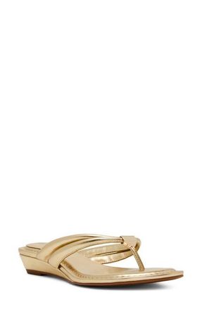 Anne Klein Bari Wedge Sandal in Gold at Nordstrom, Size 8.5
