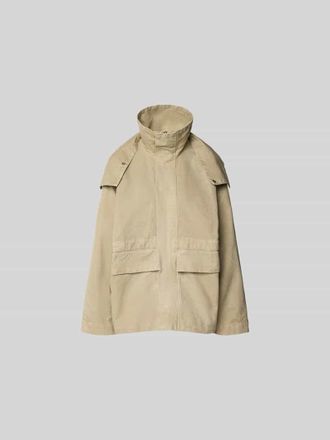Victoria Beckham Jacke aus reiner Baumwolle mit Kapuze in Hellgrau, Gr&ouml;&szlig;e XS/S