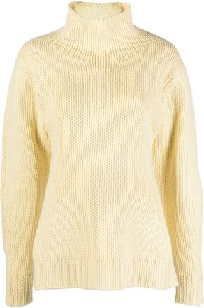 Jil Sander open back high-neck jumper - women - Wool - 34 - Yellow