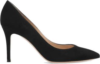 Gianvito Rossi Zwarte zijden en leren pumps - Dames - Pumps - Zwart - 41 EU - Leer - Schoenen