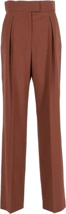 Valentino Garavani British Mohair Broeken - Dames - Straight fit broeken - Bruin - M - Wol - Broeken