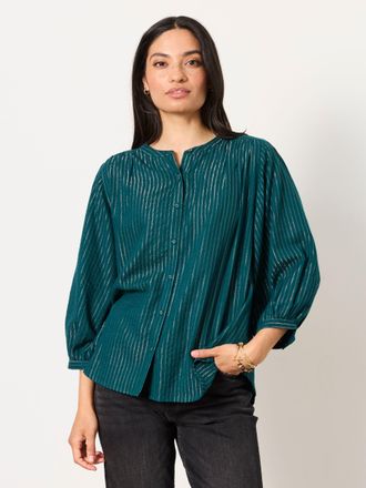 Fat Face FatFace Ellen Teal Blue Blouse