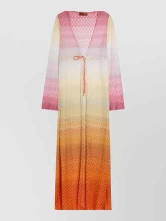 Missoni long gradient v neck tie dress
