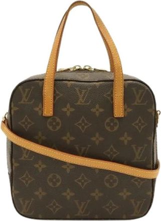 Louis Vuitton Pre-owned Vintage Canvas Handbag - Dames - Vintage Handtas - Bruin - ONE Size - Leer - Vintage