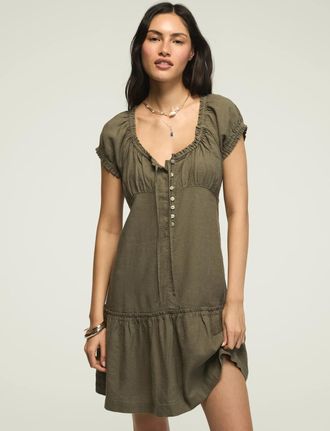 Lucky Brand Womens Short Sleeve Market Mini Dress