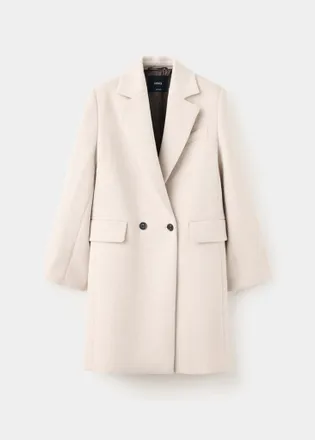 Mango Cappotto lana doppia abbottonatura grigio chiaro/pastello - Donna - XXS - MANGO