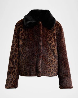 Kobi Halperin Sylvia Leopard-Print Faux Fur Coat