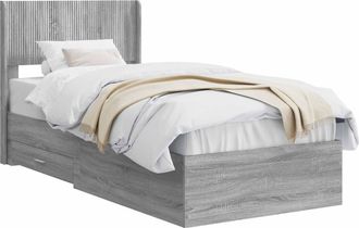 vidaXL Estructura De Cama Con Almacenamiento Y Cabecero Sonoma Gris Vidaxl