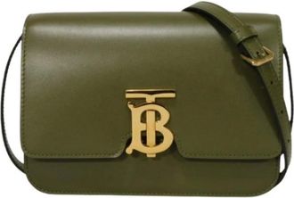 Burberry Pre-owned Cross Body Bags, female, Green, Size: ONE SIZE Pre-owned Leather Shoulder Bag