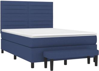 vidaXL Vidaxl - Cama Box Spring Con Colch&oacute;n Tela Azul 140x190 Cm