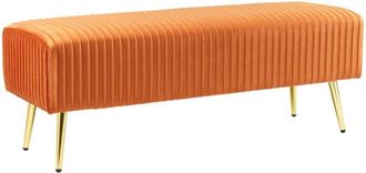 Beliani Bench PATERSON Velvet Orange