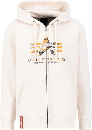 Alpha Industries Alpha Industries Mens Basic Puff Print Camo Zip Hoodie - Off-White - Size X-Large