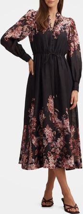 Ever New Courtney Floral Long Sleeve Midi Dress in Dark Hillcroft Floral at Nordstrom, Size 12