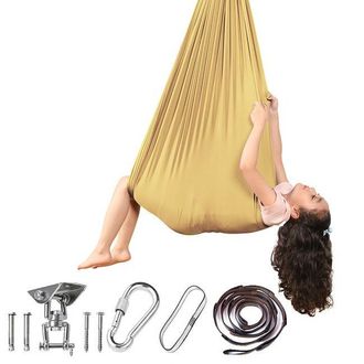 OEM Silla Columpio Sensorial Para Interior Y Exterior, Hamaca Dorada De 280150 Cm (plataforma De Columpio + Bloqueo)