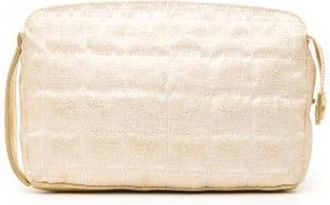 Chanel Pre-owned Clutches, female, Beige, Size: ONE SIZE Pre-owned Canvas Pouch