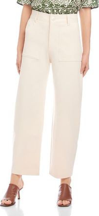 Fifteen Twenty Stevie High Waist Ankle Barrel Leg Pants in Cream at Nordstrom, Size 8