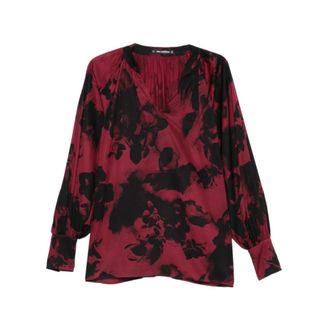 Karl Lagerfeld Blusa floreale con scollo a V - - Blouses & Shirts - Donna - Rosso - M