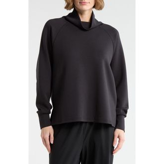 Zella Whisper Knit Turtleneck Sweatshirt in Black at Nordstrom Rack, Size X-Small