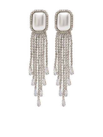 Hzmer Jewellery crystal-embellished silver drop earrings