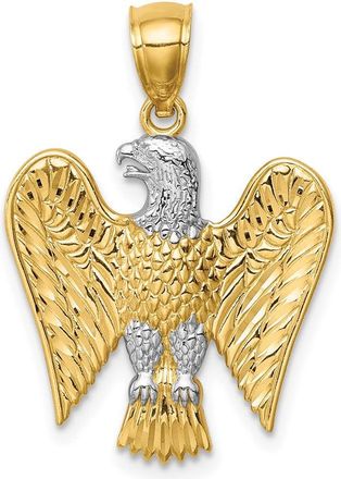 Diamond2Deal 14k Yellow Gold and White Rhodium Eagle Pendant