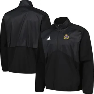 adidas Mens adidas Black ECU Pirates Sideline AEROREADY Raglan Quarter-Zip Jacket at Nordstrom, Size Small