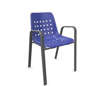 Schaffner Schalen-Stuhl Bermuda mit Armlehne Rundoval Feuerverzinkt