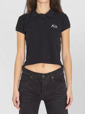 Balenciaga cotton piqu&eacute; cropped polo shirt