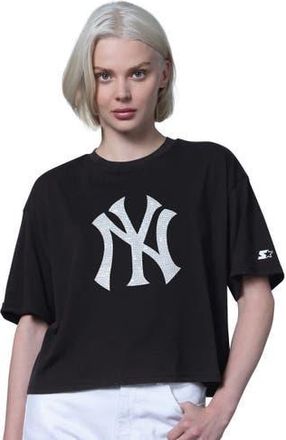 Starter Womens Starter Black New York Yankees Holy Grail Boxy Cropped T-Shirt at Nordstrom, Size X-Large