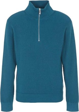 A|X Armani Exchange Short Zip Turtleneck Sweater - Heren - Coltruien - Blauw - L - Wol - Truien & Vesten