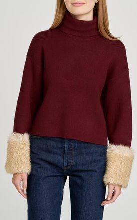 Wayf Rebecca Turtleneck Sweater in Burgundy at Nordstrom, Size X-Small