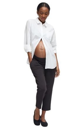 Ingrid & Isabel Maternity Poplin Button Down in White at Nordstrom, Size X-Small