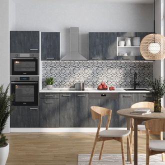 Vicco Mueble De Cocina R-line, Hormig&oacute;n Negro/blanco, 300 Cm Et Antracita