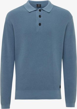 Genti Longsleeve Polo | Lichtblauw