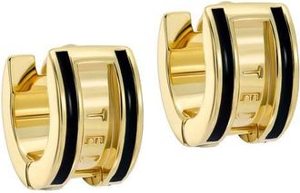 Ted Baker Rolo Classic Color Huggie Hoop Earrings in Metallic Gold Black at Nordstrom