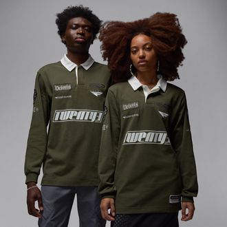 Nike Jordan Mens Jordan Essentials Long-Sleeve Rugby Top in Green | HF9323-325