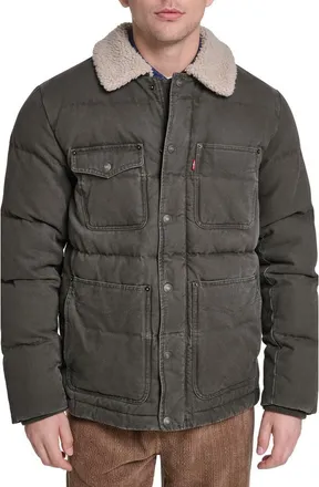 Levi's Quilted Chore Jacket in Olive at Nordstrom, Size Xx-Large