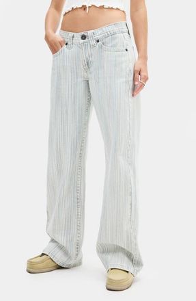 BDG Kayla Stripe Wide Leg Jeans in Grey at Nordstrom, Size 30 X 32